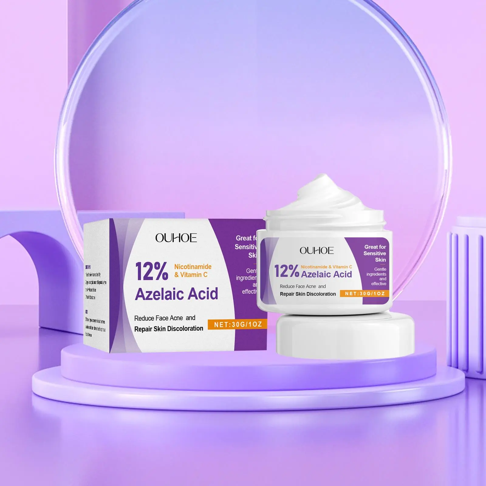 Salicylic Acid Acne Treatment Care Cream, Gentle Moisturizing, Improves Facial Acne, Hydrating, Mild Ingredients, Suitable for Sensitive and Acne-Prone Skin