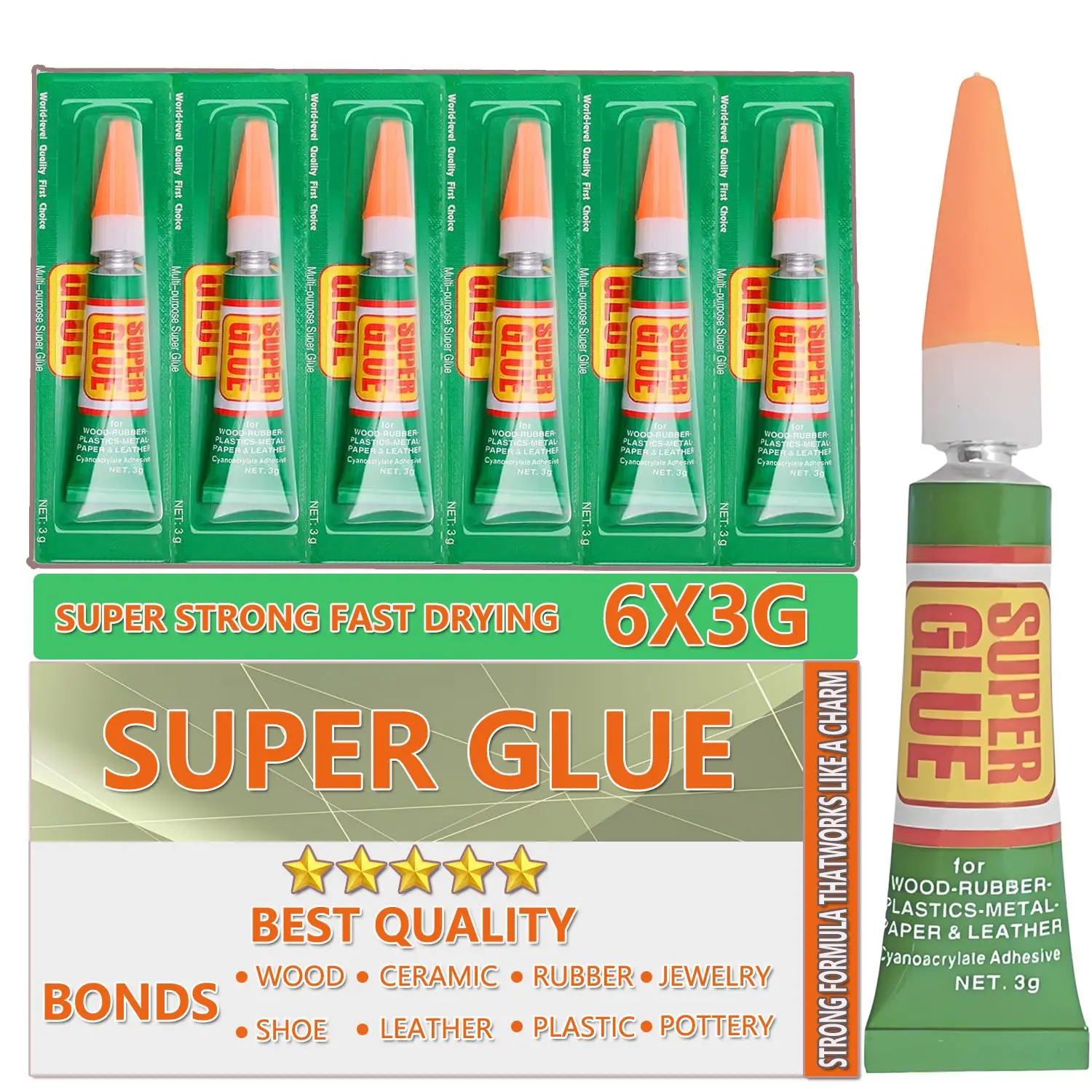 Universal Super Glue, Multipurpose Strong Glue, Super Glue for DIY Jewelry, Crafts, Metal and Resin Projects, Model Making, Multifunctional Glue for Home and Office Use, Liquid Glue, Fast Drying Adhesive, Quick Dry Adhesive