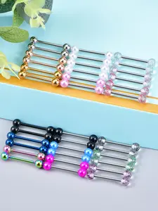 Stainless Steel Body Piercing, Durable and Comfortable Tongue Rings Nipple Rings, Body Piercing Kit, Body Piercing Jewelry for Men & Women, Fashion Accessories