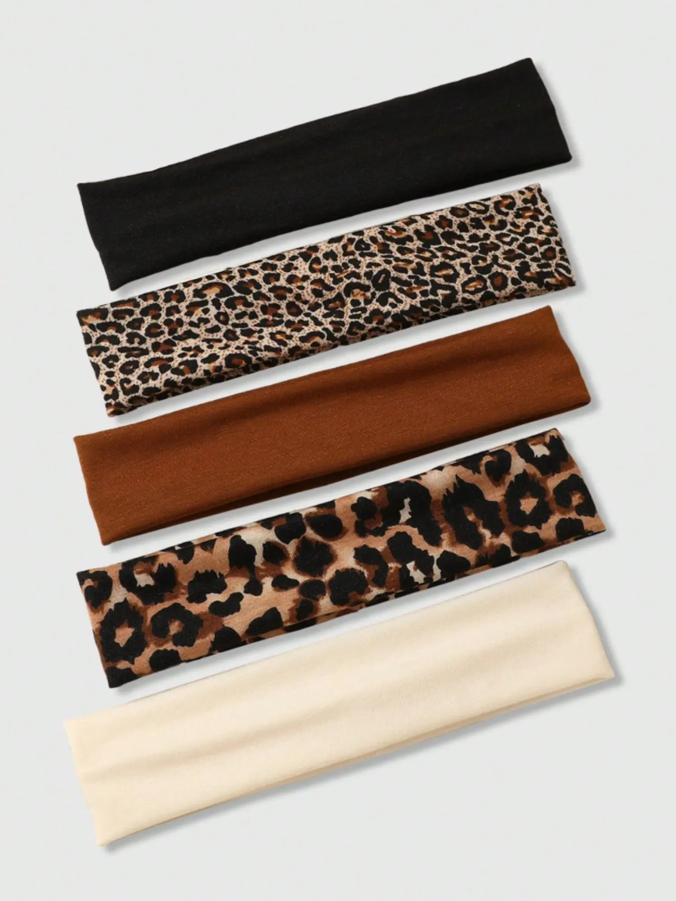 5 Pcs Retro Leopard Print Fashion Headbands, Sweat-Wicking Sports Accessories for Running, Cycling, Yoga, Fitness, Daily Use, Exercise, Workout Headband, Training Headband, Athletic Headbands