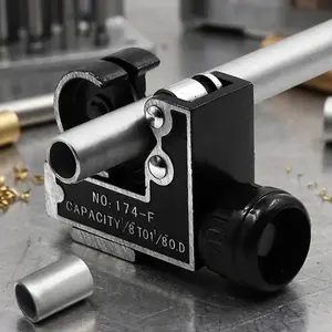 3-28mm Adjustable Pipe Cutter Set, Heavy Duty Tube Cutting Tool for Metal Plastic Copper PVC Pipes, Multi-Material Ratcheting Tubing Cutter with Quick-Lock Anti-Slip Blades, Portable Pipe Trimming Workstation