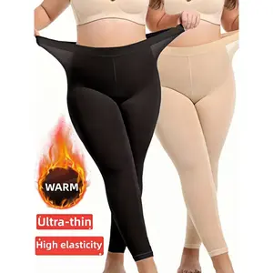 Women's High Waist Elastic Pantyhose, Anti-Scratch, Plain Fashion, Daily Use, Plus Size, Tight Fit for Curvy Women, No Foot, Bottoms