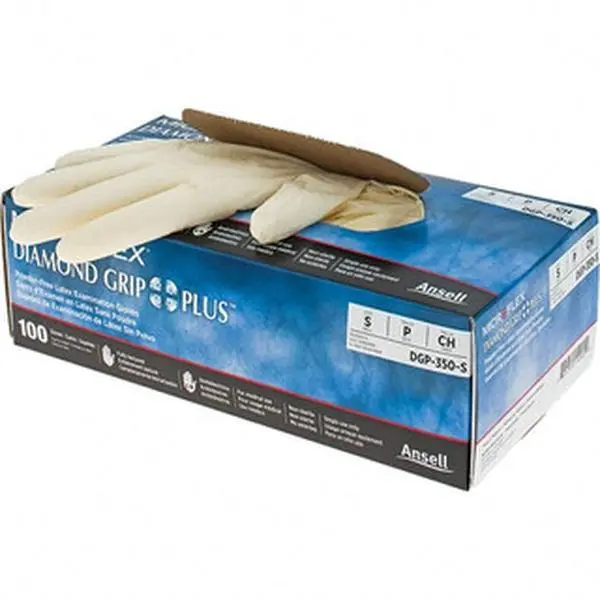 Microflex Disposable Latex Gloves, DGP-350-S, 5.1 Mils, Medical Grade, Textured Grip, Beaded Cuff, Home Cleaning Supplies