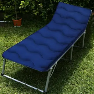 Cot Mattress Pad, 30"x75" Quilted Foam Camping Cot Mattress Topper with Anti-Slip Bottom, Breathable & Comfortable Cot Pads for Camping/Rv Bunk/Narrow Twin Beds, Sleeping Cot Mattress Pad Only, Navy