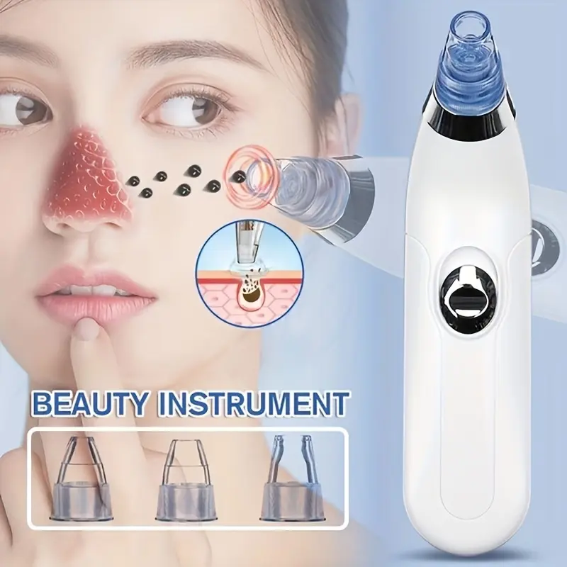 Blackhead Remover Pore Vacuum Cleaner, 4 One Suction Head, 3 Strength, USB Charging Blackhead Dust Suction Suit-Electric Facial Pore Cleaner Acne Extraction Tool