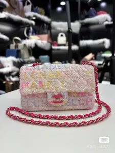 Pre-owned CHANEL 24C CC mini rectangular tweed flap