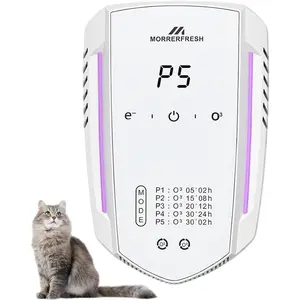 Cat Litter Deodorizer & Pet Odor Eliminator for Home, Ozone Air Purifier Plug in for Strong Dog Poof, Litter Box Deodorizer with 5 Mode for Smoke, Wardrobe, Garage, Car
