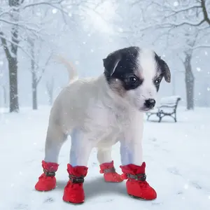 Reflective Dog Shoes for Small Dogs, Oxford Waterproof Fabric, Non-Slip Soft Sole, Night Reflective, Daily Walks, Rainy Days, Outdoor Walking