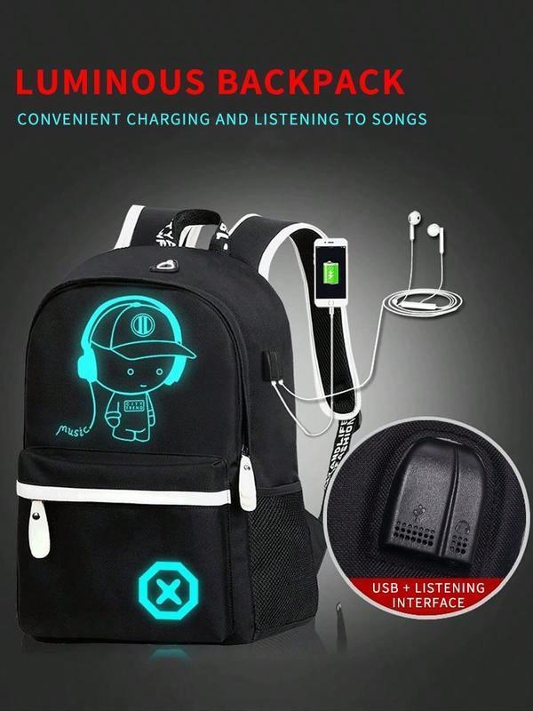 Luminous Print Backpack – Waterproof Lightweight School Bag, Adjustable Strap for Travel, Hiking & University – Unisex Casual