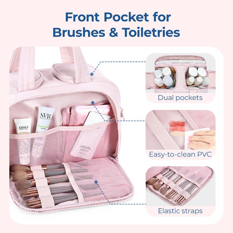 BAGSMART Crush 4-in-1 Puffy Multi-Functional Toiletry Bag for Women – Large Capacity Travel Organizer with 4 Compartments Outdoorfun Makeup Pouch TikTokShopHolidayHaul