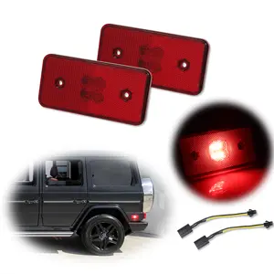 2pcs Red Lens Rear LED Side Marker lamps Lights For 2002 2003 2004 2005 2006 2007 2008 2009 2010 2011 2012 2013 2014 Mercedes-Benz W463 G500 G550 G63,Replace OEM A4638260141 A 463 826 01 41