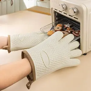1/2pcs Anti-scald Silicone Oven Mitts for Kitchen Non-Slip Insulated Microwave Glove for Baking BBQ Glove Heat Insulation Mitten