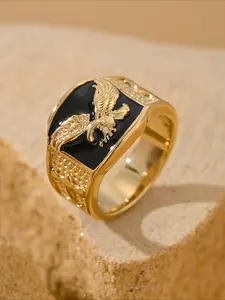 1pc Men's Hip Hop Stainless Steel Eagle Ring, Ring, Retro Street Style Fashion Accessory