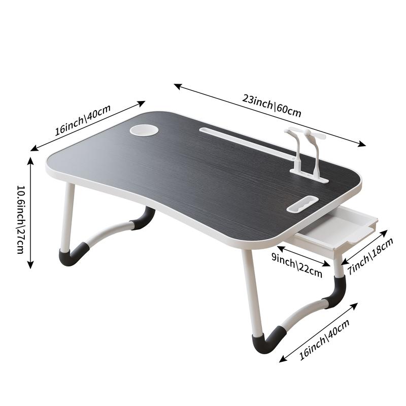 Portable Laptop Bed Table With Cup Holder Multifunctional Tray Holder Tablet Card Slot Stable Foldable Durable For Eating Reading Writing On Bed Sofa Or Floor