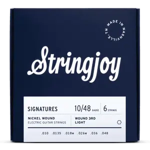 Stringjoy 10-48 Wound 3rd Light Gauge Signatures - Nickel Wound Electric Guitar Strings