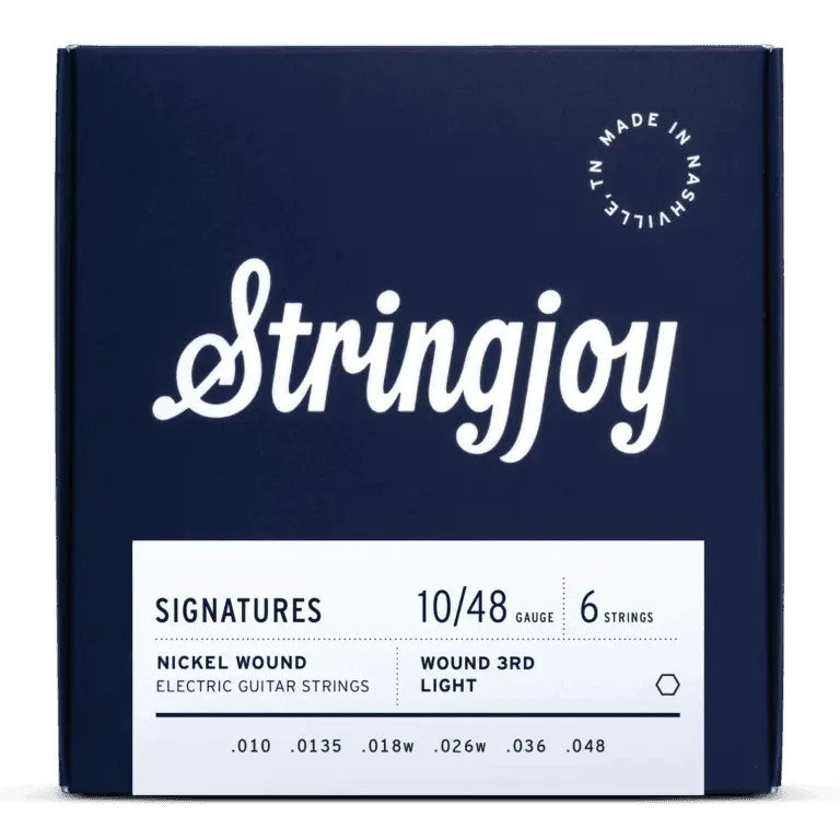 Stringjoy Nickel Wound Electric Guitar Strings - 10-48 Gauge, Wound 3rd, Light Gauge Signatures, Full-Bodied Tone, Ideal for Home, Stage, Studio Use, Nickel Wind, Tuning