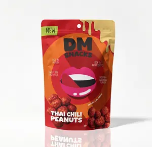 DM Snacks Thai Chili Peanuts 8 oz High in Protein Rich in Antioxidants Sweet Thai Chili Coating Crunchy Power Bites