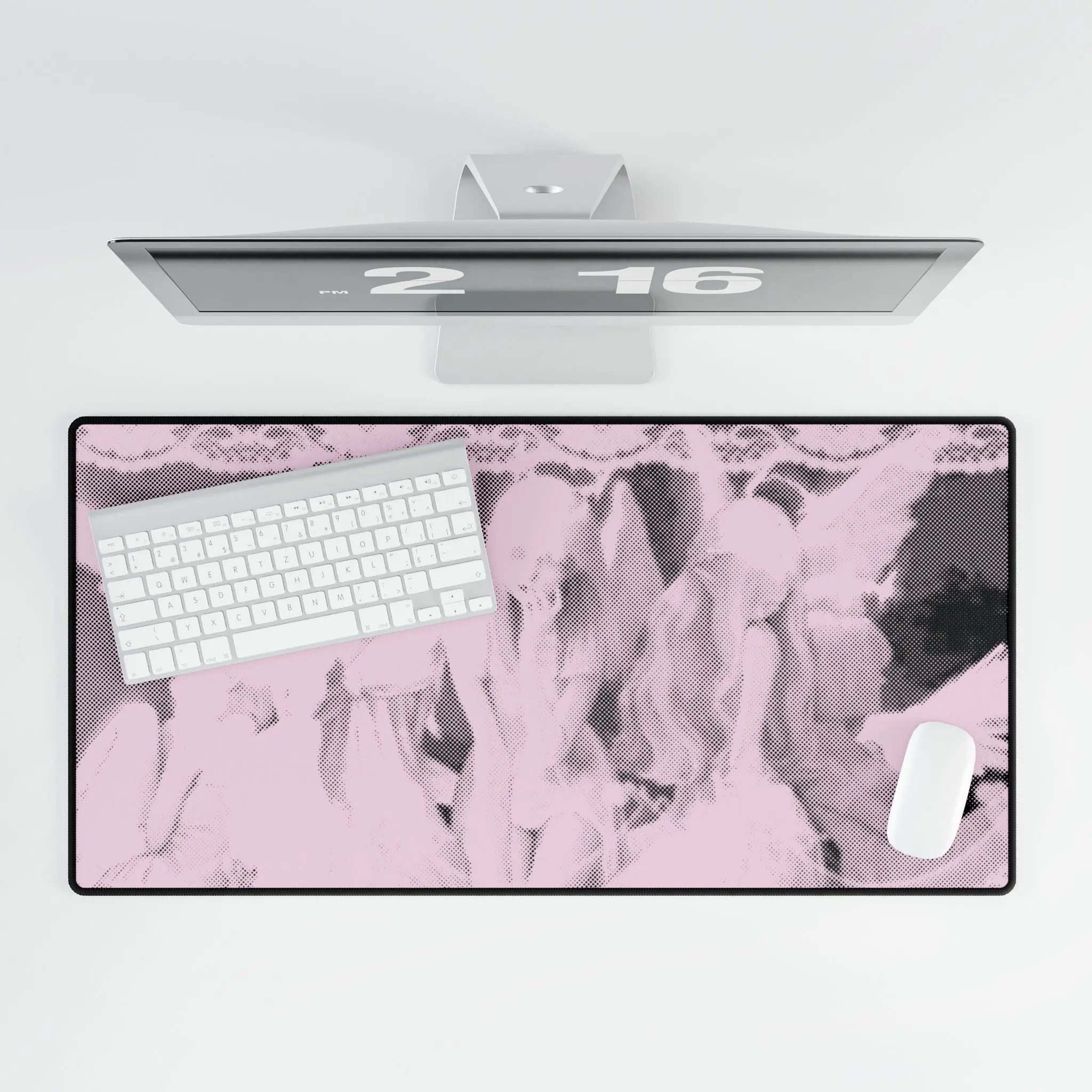 Pink Anime Angel Core Mouse Pad - Large Non Slip Desk Mat