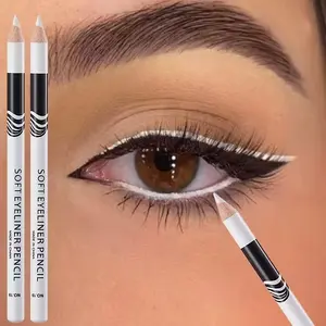 3pcs soft gel white eyeliner pencil, high-pigment, long-lasting, sweat-resistant, Longwear eyeliner, perfect for eyeliner, brightening eye makeup tool, ideal for dramatic/party/daily eye makeup, Mother's Day and Valentine's Day gift