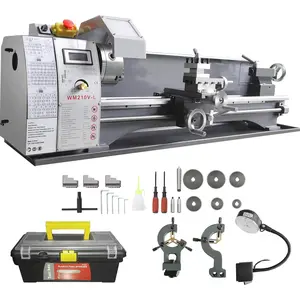 VEVOR Metal Lathe, 8.3'' x 29.5' Benchtop Metal Lathe 0-2500 RPM Continuously Variable Speed 750W Brushless Motor Metal Gears with LCD Display Metal Lathe Machine