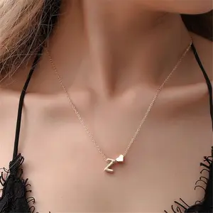 UrbanChic Gear Tiny Initial Necklaces Golden Heart Letter A-Z Necklace Dainty Heart Name Necklace Personalized Initial Tag Pendant Birthday Gifts Anniversary Gifts Jewelry for Women Girls