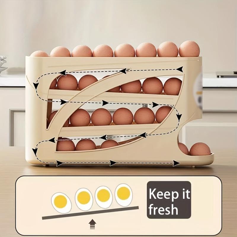 AnchorHearth 1pc Refrigerator Rolling Filling Egg Rack. Automatic Sliding. Save Labor And Space. Multi-layer Oblique Automatic Egg Roller, Large Capacity Stackable Egg Storage Organization, Kitchen Refrigerator Egg Storage Box. Good