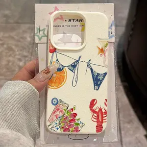 Phone case: Sea Creature Collage Fun Creative Pattern Case for iPhone 16 Pro Max, iPhone 15 Pro Max/14/16 Plus/15/13 Pro/12/11, Simple TPU, Shockproof, Fashionable Protective Cover with High Aesthetic Appeal