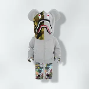 Bearbrick x Bape x Legacy Camo x Grey Hoodie 1000%