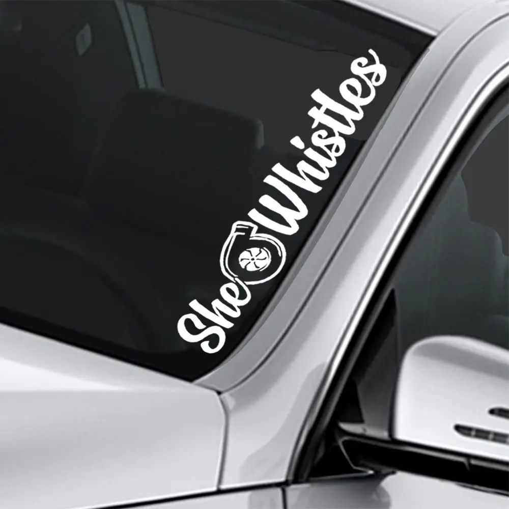 SHE Whistles Vinyl Decal Sticker Turbo Truck Boost JDM Car Race Low Bumper Sticker Drift Dub Fresh Detailed Stance Fitment 4x4 22inx4in
