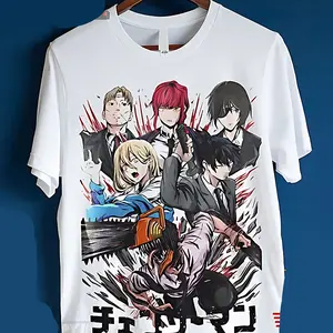 Gothic Chainsaw Man Death Metal Poster Tee Shirt Perfect Gift for Fans