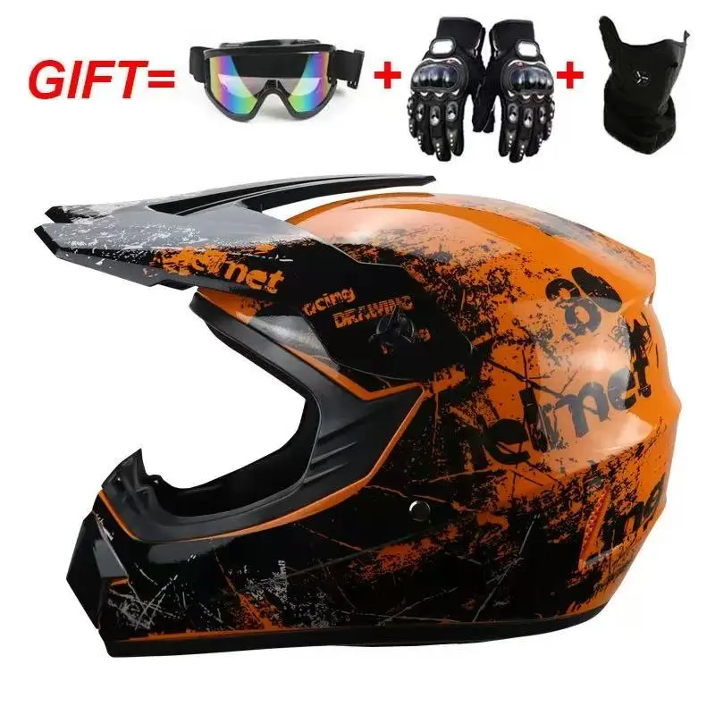 Cost-Saving Full Helmet Bundle 4 Graffiti Options DOT Approved | Only XL Complete Riding Accessories Set for Dirt Bike