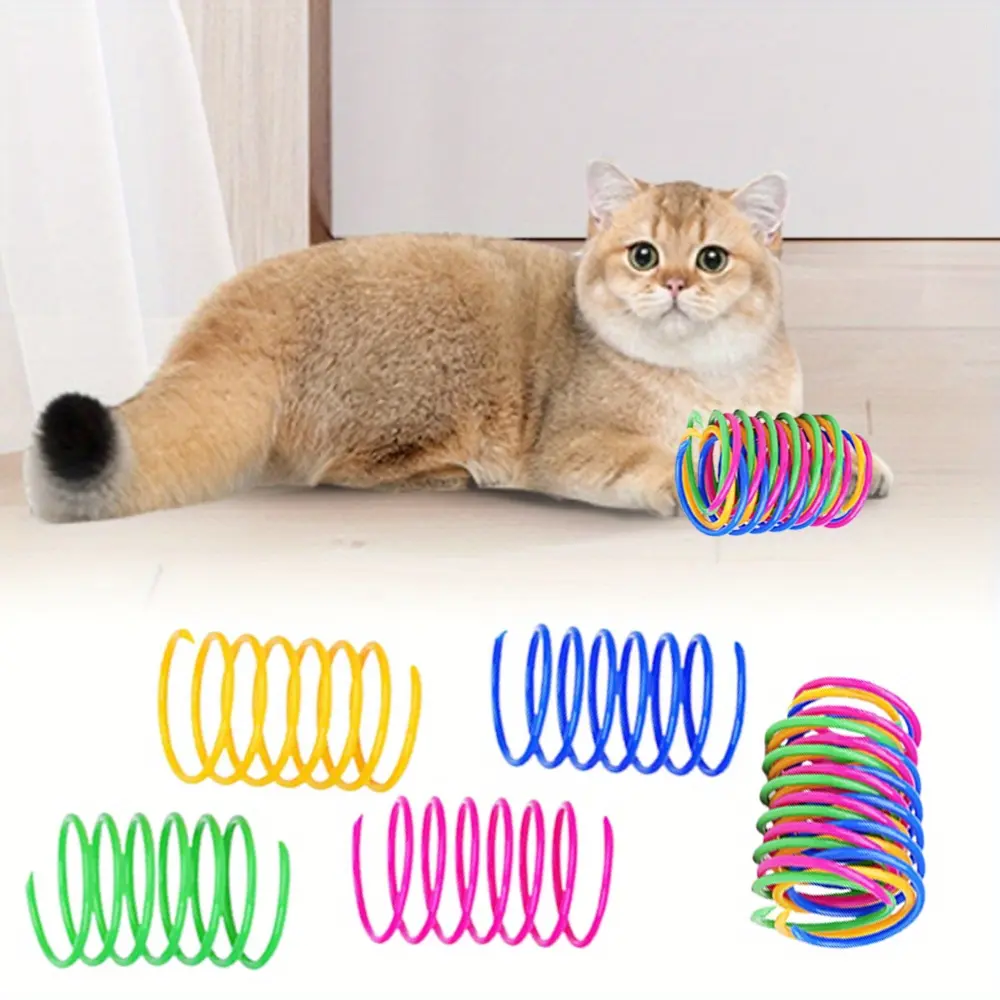 40PCS Colorful Spiral Spring Cat Toys - Durable Interactive Bouncing Toys for Indoor Play,Attract Kittens with Vibrant Colors,Perfect for Hunting, Pouncing, and Biting - Indoor Cat Entertainment tools