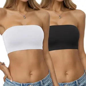 EasyGala Womens Double Lined Tube Tops Crop Strapless Tank Top Pack Non-Padded Bandeau Shirts Going Out Tops Summer 2026
