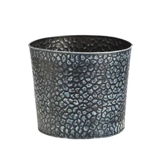11.5” Embossed Tin Bucket with Pebble Pattern 11.5” Embossed Tin Bucket with Pebble Pattern