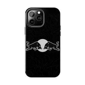Red Bull Night Shift Black Phone Case for iPhone 11-17 Pro Max & Samsung Galaxy S21-S26 | White Bull Racing TPU Cover