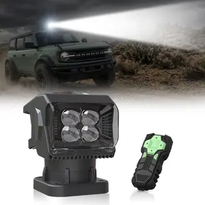 [LED FACTORY MART]Ultra Power 60W 360º LED Remote Controlled Spotlight Search Light for SUV Boat Ultra Bright LED Headlight Upgrade Kit