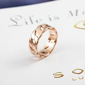 Cassie Ring - Rose Gold Band with Unique Design and Classic Style
