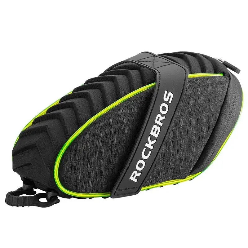 ROCKBROS Bike Seat Bag, Bicycle Saddle Bag Under Seat 3D Shell Cycling Seat Pack for Mountain Road Bikes Black