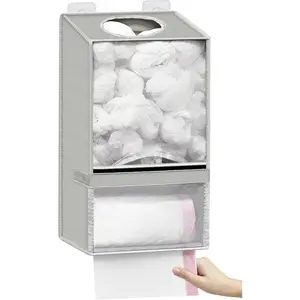 【SUHOPE】Christmas gift Wall Mount Plastic Bag Holders - Large Plastic Grocery Bag Holder for Shopping Bags, 2 in 1-Plastic Bag Organizer With Trash Bag Dispenser for Home Kitchen Closet Cabinets Sink, Gray