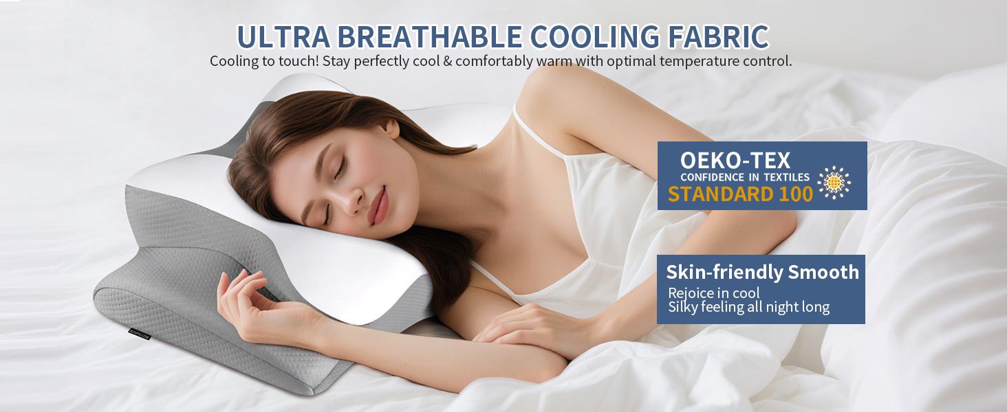 Cervical Neck Pillow for Pain Relief - Ergonomic Pillow Side Sleeper Pillow for Sleeping, Orthopedic Bed Pillow Neck Support Pillow, Contour Memory Foam Pillows for Side Back Stomach Sleepers