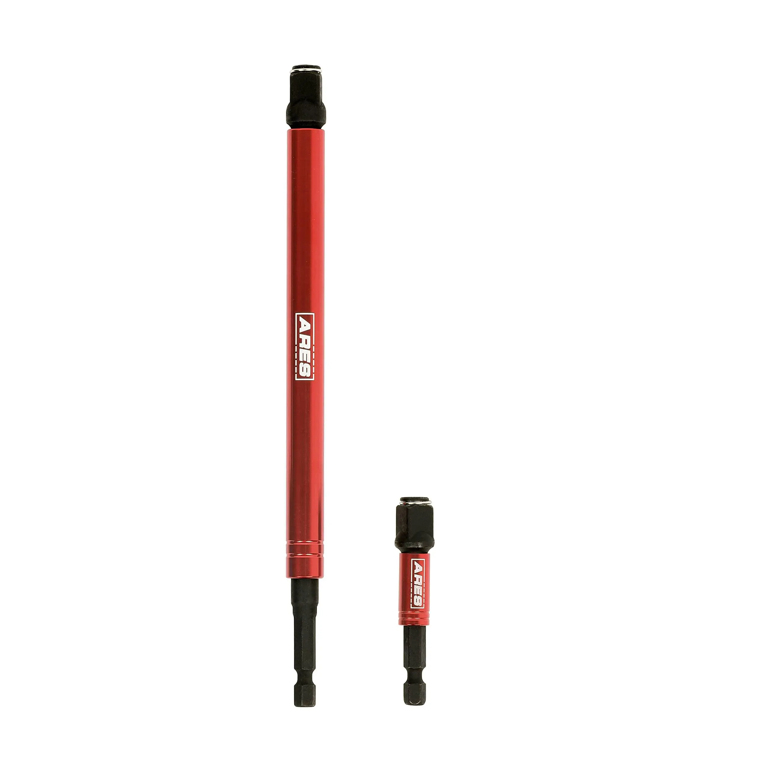 ARES 22027 – 2-in-1 Impact Bit and Socket Adapter Set – 3-Inch and 8-Inch Adapters - Unique Design Holds Standard 1/4-Inch Hex Bits and 3/8-Inch Drive Sockets – Spinning Sleeve Stabilizes Adapter