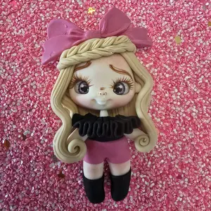 Fashion Clay Doll  for DIY Craft Embellishments - Approximately 2.6 Inches Hand-Made Dolls with Unique Designs for Various Crafts