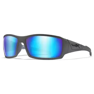 Wiley X Men's Twisted -Captivate Polarized Blu e Mirror & Grey