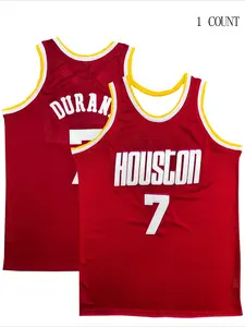 Mens #7 Black Retro Basketball Sports Jersey, Breathable Sleeveless Embroidery Sweatshirt Training Competition Sports Uniforms, Gym Top