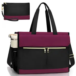 Women's Large Capacity Laptop Bag, Nylon Business Briefcase, Hardware, Tsa Standard Travel Friendly Design, Waterproof Computer Bag, Laptop Work Bags, Office Work Bag