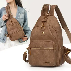 JINGFIN Crossbody Bag Winter Fashion Accessory Welvety Leather Chest Bag Vintage Casual Versatile Large Capacity Sling Bag for Simple Versatile Lady Valentine's Day Gift Lightweight Unique Everyday korean style bookbag