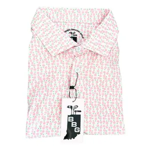 Men's Pink Peonies Polo Shirt
