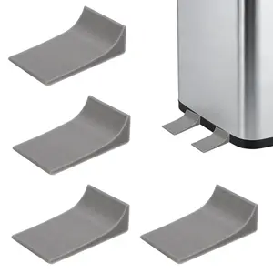 4pcs No Drill Trash Can Wall Protector Bumper Pads, Prevent Moving Backward Stopper for Round & Square Garbage Bins, Wall Floor Guard for Kitchen Office
