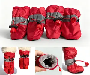 4pcs/set Waterproof Pet Dog Shoes Chihuahua Anti-slip Rain Boots Footwear For Small Cats Dogs Puppy Dog Pet Booties Costume Clothing