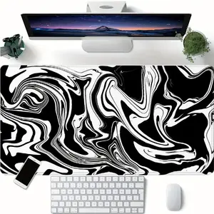 Abstract Fluid Art Pattern Mouse Pad, 1 Count Rectangle Gaming Mouse Pad, Non-slip Rubber Base Stitched Edge Desk Pad for Home & Office, Gift for Friend